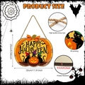 Halloween pumpkin wooden door sign with black cat and Happy Halloween text 30x25cm - Pumpkin Black Cat Sign (Y24Y51060_Q)
