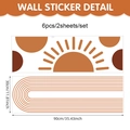 Böhmische Wandtattoos mit Boho-Sonne und abstrakten Linien in erdigen Farbtönen - 90*30cm*2pcs / Geometrischer Bogen Sonne (CT8CZL60062T_R)