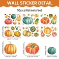 Autumn pumpkin and maple leaf window stickers set, 56 pieces for Thanksgiving decor - UV24Y12069S_T (6 Sheets Set/Electrostatic) / 20*30cm