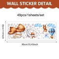 Vinilos decorativos de oso durmiendo con texto sweet dreams para cuarto de niños y bebés - Estilo Oso Nube Globo Aerostático (UV8CZL60066T_R) / 90*30cm