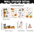 Détails du kit d'autocollants Halloween en PVC avec citrouilles fantômes et chats sur 4 feuilles - Ensemble Fantôme Citrouille Dessin Animé (UV24Y12333T_T) / 20*30cm