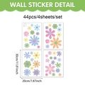 Detail view of 44pcs floral wall sticker set with 30x20cm dimensions and macaron colors - Multicolor Daisy Style (UV8CZW30311T_T)