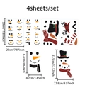Set de 4 pegatinas de muñeco de nieve navideño DIY con medidas y componentes de PVC - Estilo de Accesorios Rojos(UV24Y12380T_T)