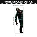 3D Halloween zombie wall decal featuring realistic gore details and 90x30cm size specs - Realistic Zombie Image (CT24Y12331T_R) / 90*30cm