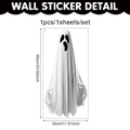 Detailed view of scary Halloween ghost wall decal with dimensions 60cm by 30cm - Screaming Ghost Style A (UV24Y12395S_R) / 60*30cm