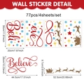 Dettaglio dell'adesivo murale in PVC di Natale con Babbo Natale e 77 fiocchi di neve - Stile Believe E Babbo Natale (UV24Y10393T_T)