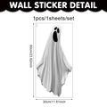 Detail view of 60x30cm Halloween ghost wall sticker with size dimensions and dimensions text - Spooky Ghost Style B (UV24Y12394S_R) / 60*30cm