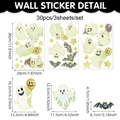 Vista detallada de adhesivos de pared de Halloween con varios patrones y medidas - 20*30cm*3pcs / Estilo Fantasma Luminoso (CT24Y12472C_T)