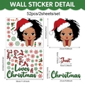 Especificaciones de tamaño para set de 52 pegatinas navideñas de PVC impermeable con niña y nieve - Estilo Chica de Navidad (UV24Y12473T_R) / 24.5*30cm*2pcs