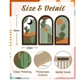 Detail showing clear bohemian printing and metal hook on wooden arch wall art - Desert Cactus (Y24Y51120_Q) / Y24Y51120_Q