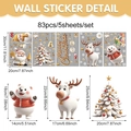 Weihnachtsaufkleber Set mit Weihnachtsmann und Rentier 83 Teile auf 5 Blättern - 3D Weihnachtsmann Rentier Eisbär (UV24Y12399S_T) / 20x30cm