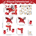 Detailansicht des 80-teiligen DIY-Schneemann-Sticker-Sets mit Maßen und Layout - UV Schneemann Aufkleber (UV24Y10682T_T) / 20*30cm*2pcs