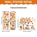 Detail view of 44pcs autumn animal wall stickers with maple leaves and squirrels - Autumn Forest Animals (UV8CZL60076T_R) / 90*30cm*2pcs