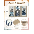 Bohemian geometric arch wooden wall art set with navy blue abstract leaves decor - Modern Botanical (Y24Y51121_Q) / Y24Y51121_Q