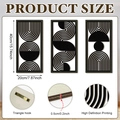 Detail view of modern black wooden wall art set with dimensions and hook specifications - 20*40*0.5cm