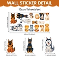 Detailed dimension guide for 15 pieces of cartoon dog wall decals for kids' rooms - Cartoon Dogs Combination (UV24Y12585T_R) / 60*30cm