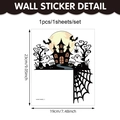 Halloween wall sticker set featuring haunted castle, bats, and ghosts for party decor - Castle Bat Ghost (UV24Y12453T_T)