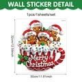 Vista detallada del adhesivo navideño de hombre de jengibre en taza roja con dimensiones - 32*30cm / UV24Y12770S_T