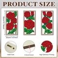 Juego de 3 placas de madera para pared con rosas rojas, marcos rústicos y ganchos - Estilo rosa (Y26Y90002_Q)