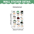 6-pack of cartoon Christmas snowman face stickers, 20x30cm DIY PVC window wall decals - Plus Pack / Style B