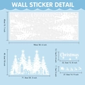 White Christmas window sticker with snowflakes, reindeer and town landscape, 98x40cm - Christmas Town Landscape (TBW9571-UV) / 98x40cm