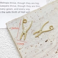 Detailed view of gold-plated alloy pliers charm for DIY jewelry with 24mm size measurements - Pliers (2#)