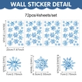 Set de 72 stickers de fenêtre flocon de neige aquarelle bleue pour décoration d'hiver - Flocons de Neige Aquarelle Bleus 4 Feuilles (UV24Y12698T_T)