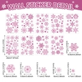 Lot de stickers de fenêtre flocon de neige rose pailleté en tailles de 4,6 à 9,6 cm - Flocons de Neige Pailletés Roses 8 Feuilles (CT24Y10634T_T)