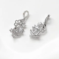 Detailed silver dragon and hollow flower charms for DIY jewelry making and craft projects - Platinum Silver Flying Dragon Style