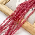 Macro shot of oval strawberry quartz beads for DIY jewelry with natural pink textures - 1 Piece / Cherry Pink Style (3#)