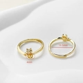 Dettaglio macro della base per anello a gatto placcata oro 14k per gioielli fai da te - Stile Gatto Oro 18k