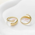 Macro detail of 14k gold-plated ring settings for DIY jewelry pearl mounting - 18k Gold Minimalist Pin Style