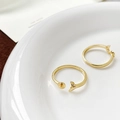 Detailed view of 14k gold plated mermaid tail ring bases with zircon for DIY jewelry - 18K Gold