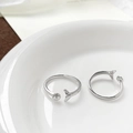 Macro detail of 14k gold-plated mermaid tail pearl ring base with sparkling stones - White Gold