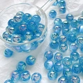 Macro detail of iridescent blue aurora acrylic beads for DIY jewelry and necklaces - Deep Blue (4# Single Price)