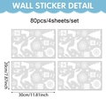 80pcs white Christmas window stickers with reindeer and snowflake static PVC decals - Reindeer Christmas Tree (UV8LCZ90138T_T) / 20x30cmx4 Sheets