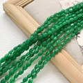 Perles ovales en pierre naturelle vert émeraude polies pour création de bijoux DIY - 1 Pièce / Style Vert Émeraude (8#)