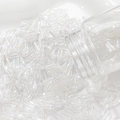 Macro shot of 6mm cream white bugle beads with AB finish for DIY jewelry crafting - 1# White Iridescent