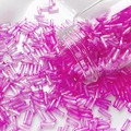 Close-up of rose red glass bugle beads for DIY jewelry making and craft supplies - 7# Rose Red Iridescent