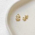 Close-up of windmill-shaped 14k gold-plated pendants with cubic zirconia on a ceramic tray - Windmill Style (3#) / 18K Gold