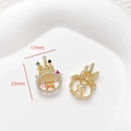 Ciondolo a corona placcato oro 14k con zirconi colorati per creazione gioielli DIY - Zirconia Colorata 18K