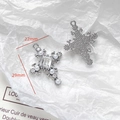 Macro view of silver cross pendant with square gem and pearls, size 22mm by 29mm - White Pearl Cross Pendant (15#)