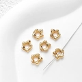 Macro shot of 18k gold plated irregular flower spacer beads for DIY jewelry making - 18k Gold (#1, Single Piece Price) / Gold