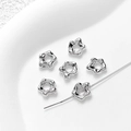 Macro detail of silver star-shaped spacer beads for DIY jewelry making and handmade crafts - No. 2 White Gold (Price Per Piece) / White Gold