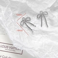 Macro view of silver bow charms for DIY jewelry with 13mm and 19mm size details - Bright Silver Ribbon Bow Charm (23#)
