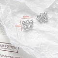 Detail of silver bow pendant showing precise 13mm x 11mm dimensions for DIY jewelry - Exquisite Silver Bow Charm (26#)
