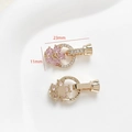 Dettaglio di chiusure a fiore di gardenia placcate oro 18k con zircone rosa per gioielli - Stile 2 (Oro 18K)