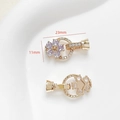 Dettaglio della chiusura a perla gardenia in oro 18k con zirconi viola per gioielli DIY - Stile 3 (Oro 18K)