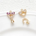 Détail du fermoir nœud plaqué or 18k avec pierres violettes pour bijoux DIY - Style Violet (4#)