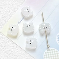 Macro detail of translucent white cartoon crab beads for DIY jewelry making and crafting - White (1#)
